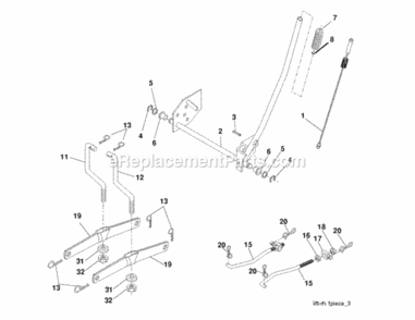 Mower_Lift__Deck_Lift Diagram and Parts List for RE12597RB 2012-01 Husqvarna Lawn Tractor