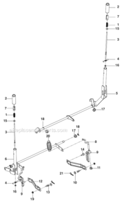 Brake Lift Diagram and Parts List for RZ4619CA  Husqvarna Lawn Mower