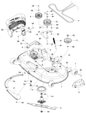 Part Location Diagram of 598727201 Husqvarna Deck W/ Safety Decals