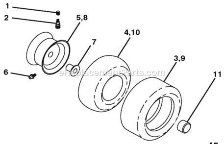 Page J Diagram and Parts List for SGT18H46A 2001-09 Husqvarna Lawn Tractor