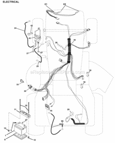 Part Location Diagram of 153664 Husqvarna Switch Interlock Push-In