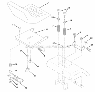 Page H Diagram and Parts List for SGT18H46A 2001-09 Husqvarna Lawn Tractor