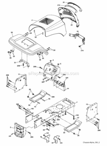 Part Location Diagram of 184721 Poulan Bumper Hood