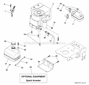 Page E Diagram and Parts List for SO17542LT 2006-01 Husqvarna Lawn Tractor