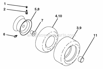 Part Location Diagram of 104757X624 Poulan Cap Axle Black