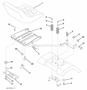 Page H Diagram and Parts List for SO19H42LT 2006-01 Husqvarna Lawn Tractor