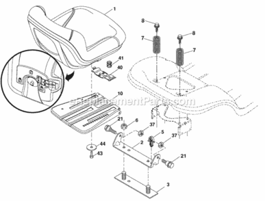 Page H Diagram and Parts List for SOGT22H48 2006-02 Husqvarna Lawn Tractor