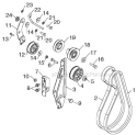 Chassis Engine Pulleys Diagram and Parts List for ST230E 96195001601 - 2012-08 Husqvarna Snow Blower