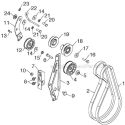 Chassis Engine Pulleys Diagram and Parts List for ST230E 96195001602 - 2012-08 Husqvarna Snow Blower