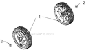 Wheels Tires Diagram and Parts List for ST121E ST 121E 96183000101 - 2012-07 Husqvarna Snow Blower