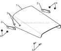 Control Panel Discharge Chute Diagram and Parts List for ST268EP ST 268EP 96191003802 - 2011-05 Husqvarna Snow Blower