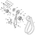 Chassis Engine Pulleys Diagram and Parts List for ST268EP ST 268EP 96191003804 - 2012-07 Husqvarna Snow Blower