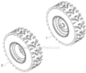 Wheels Tires Diagram and Parts List for ST276EP ST 276EP 96191003905 - 2012-05 Husqvarna Snow Blower
