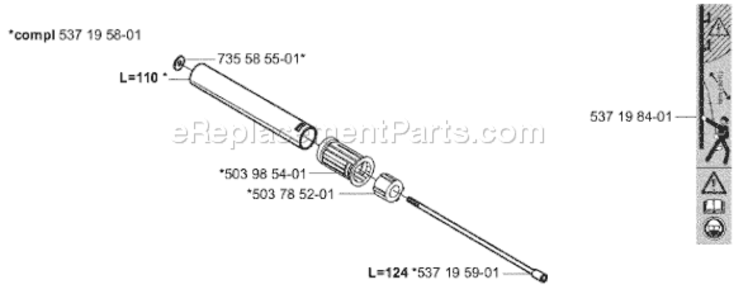 Page D Diagram and Parts List for SAW 2004-06 Husqvarna Pole Saw