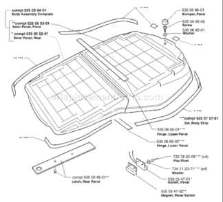 Part Location Diagram of 535050401 Husqvarna Solar Panels Complete