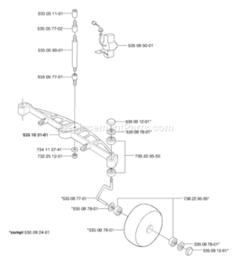 Part Location Diagram of 535059001 Husqvarna Post Front Damper
