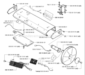 Part Location Diagram of 535061402 Husqvarna Left Hand End Cap Wheel