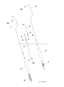 Handle_Controls_D Diagram and Parts List for ST 2012-08 Husqvarna Snow Blower