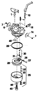 Part Location Diagram of 640310 Tecumseh Carburetor