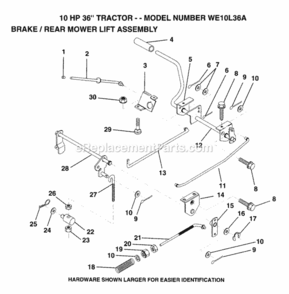 Page A Diagram and Parts List for WE10L36A 1993 Husqvarna Lawn Tractor