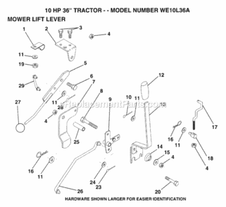 Page K Diagram and Parts List for WE10L36A 1993 Husqvarna Lawn Tractor