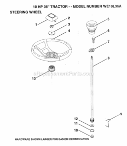 Page N Diagram and Parts List for WE10L36A 1993 Husqvarna Lawn Tractor