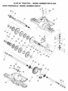 Page P Diagram and Parts List for WE10L36A 1993 Husqvarna Lawn Tractor