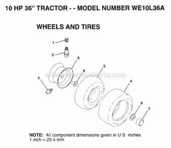 Part Location Diagram of 8134 Husqvarna Sub 8134H