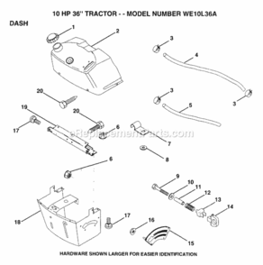 Page B Diagram and Parts List for WE10L36A 1993 Husqvarna Lawn Tractor