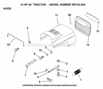 Page I Diagram and Parts List for WE10L36A 1993 Husqvarna Lawn Tractor