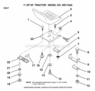 Page L Diagram and Parts List for WE1136A 1999 And Before Husqvarna Lawn Tractor