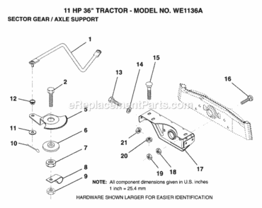 Page M Diagram and Parts List for WE1136A 1999 And Before Husqvarna Lawn Tractor