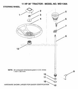 Page N Diagram and Parts List for WE1136A 1999 And Before Husqvarna Lawn Tractor