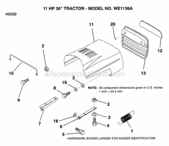 Page I Diagram and Parts List for WE1136A 1999 And Before Husqvarna Lawn Tractor