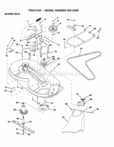 Page K Diagram and Parts List for WE1236B 1994 Husqvarna Lawn Tractor