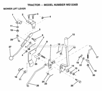 Page L Diagram and Parts List for WE1236B 1994 Husqvarna Lawn Tractor