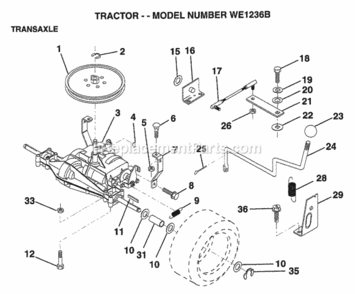 Page P Diagram and Parts List for WE1236B 1994 Husqvarna Lawn Tractor