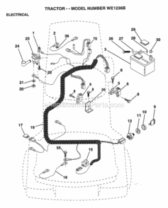 Page E Diagram and Parts List for WE1236B 1994 Husqvarna Lawn Tractor