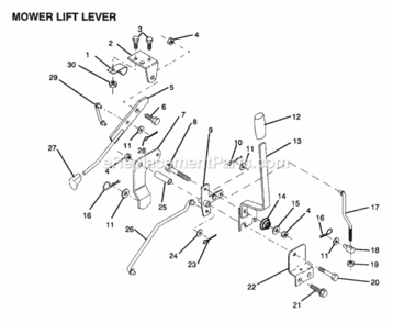 Page K Diagram and Parts List for WE12536A 1991 Husqvarna Lawn Tractor