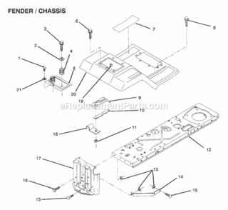 Page E Diagram and Parts List for WE12536A 1991 Husqvarna Lawn Tractor