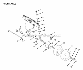 Page F Diagram and Parts List for WE12536A 1991 Husqvarna Lawn Tractor