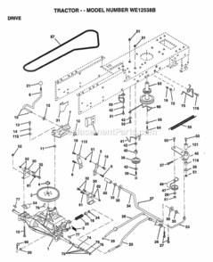Page C Diagram and Parts List for WE12538B 1997 Husqvarna Lawn Tractor