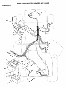 Page D Diagram and Parts List for WE12538C 1997 Husqvarna Lawn Tractor