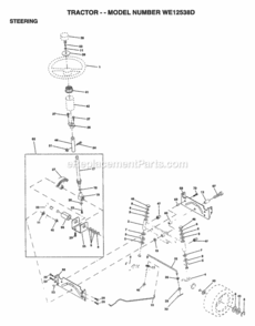 Page J Diagram and Parts List for WE12538D 1997 Husqvarna Lawn Tractor