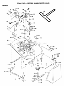 Page G Diagram and Parts List for WE12538D 1997 Husqvarna Lawn Tractor
