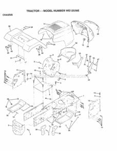 Page A Diagram and Parts List for WE12538E 1997 Husqvarna Lawn Tractor