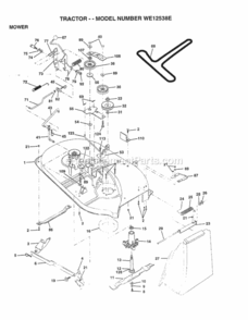 Page G Diagram and Parts List for WE12538E 1997 Husqvarna Lawn Tractor