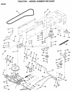 Page C Diagram and Parts List for WE12538F 1999 Husqvarna Lawn Tractor