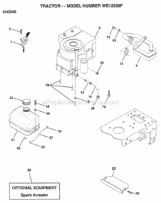 Page E Diagram and Parts List for WE12538F 1999 Husqvarna Lawn Tractor