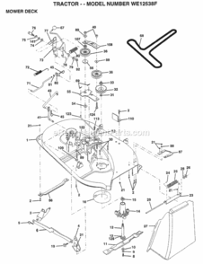 Page F Diagram and Parts List for WE12538F 1999 Husqvarna Lawn Tractor